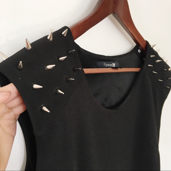 Forever 21 Dresses & Skirts - Forever 21 Black dress sz Medium, spike detail.
